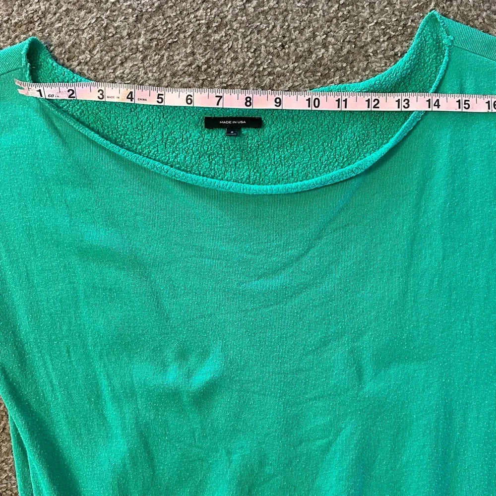 Carbon38 Off Shoulder French Terry Sweatshirt - Green, size Small - Picture 7 of 12